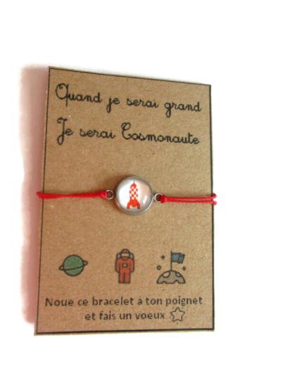 Bracelet Enfant Fil Fusée, Je serai Cosmonaute!