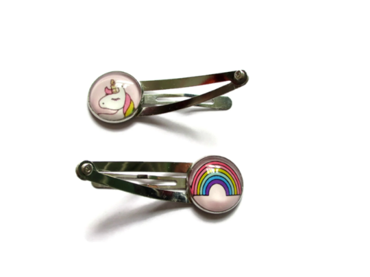 Unicorn and Rainbow Hair clips