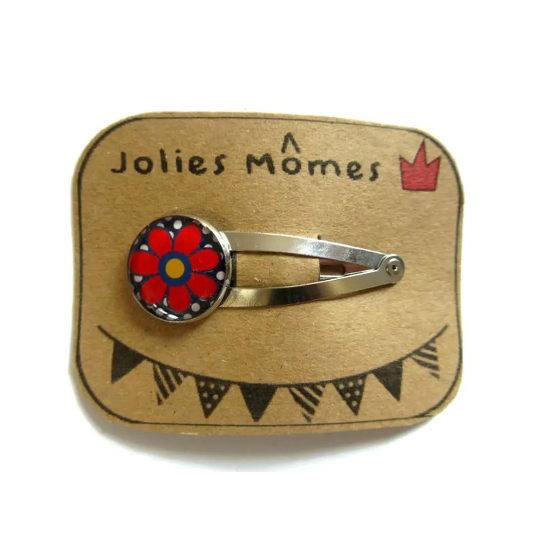 Barrette Enfant Fleur Rouge