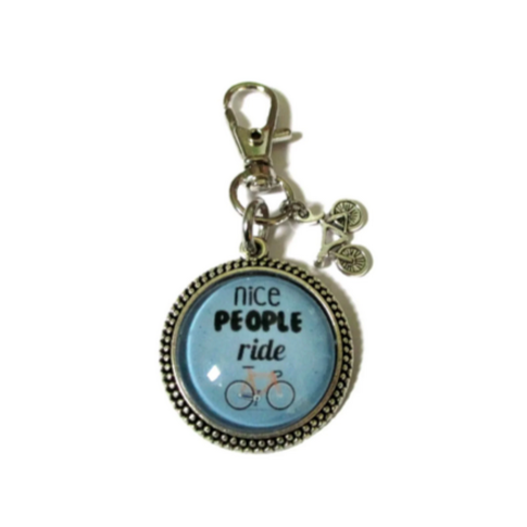 Nice people ride bicycle keychain for child