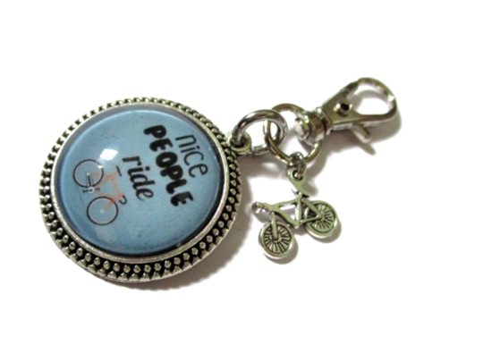 Nice people ride bicycle keychain for child