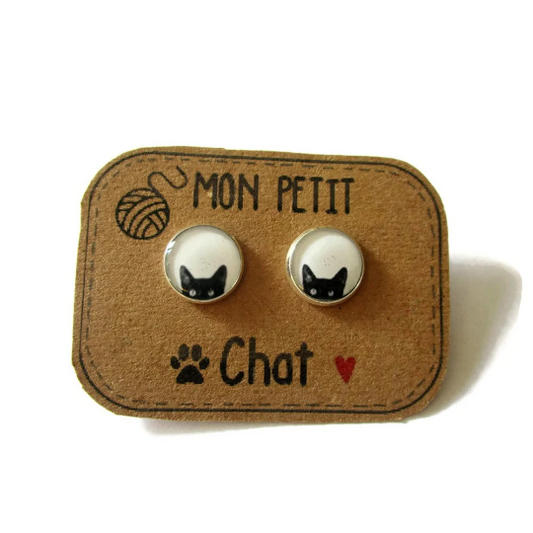 "Mon Petit Chat" Stud Earrings