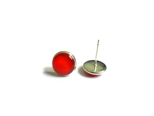 Red kids Stud Earrings