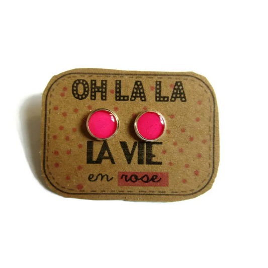 Pink Kids Stud Earrings / "La Vie en Rose"