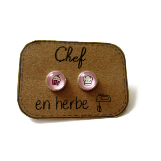 Puces d'Oreilles Enfant Cupcake, Batteur / Chef en Herbe!