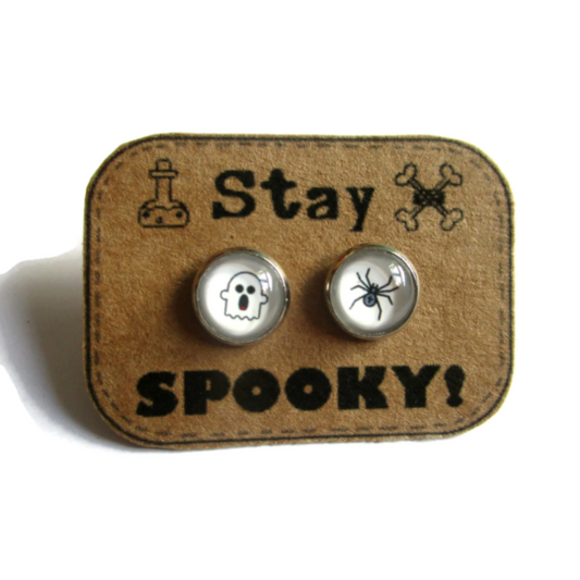 Ghost And Spider Kids Stud Earrings / Stay Spooky!