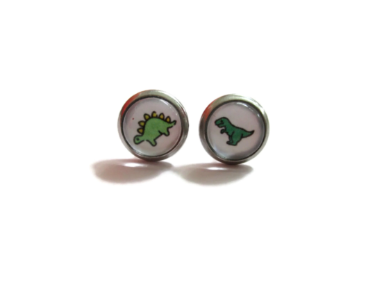 Puces d'Oreilles Enfant Dinosaures