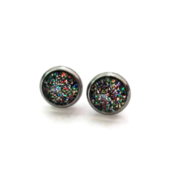 Colorful Glitters Kids Stud Earrings / "Prendre la vie du côté Paillettes"