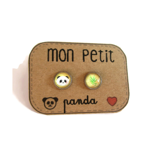 Giant Panda Kids Stud Earrings /" Mon Petit Panda! "