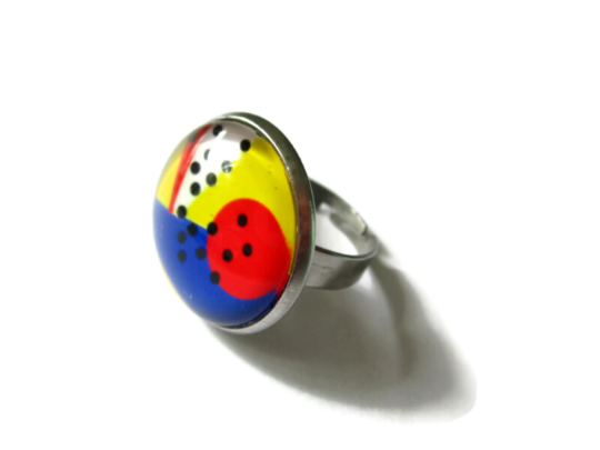 Bague Motif Abstrait Coloré