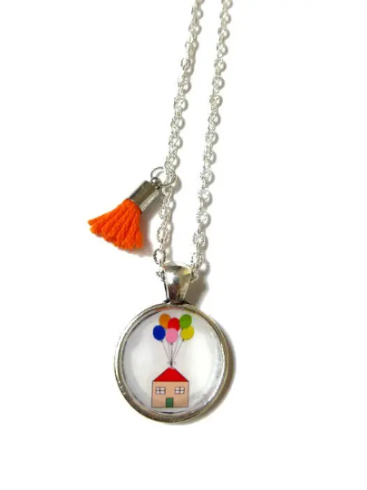 Collier Enfant là haut: maison volante et ballons