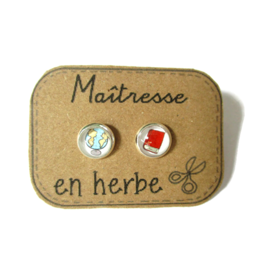 Future Teacher Kids Stud Earrings / Maîtresse en Herbe!