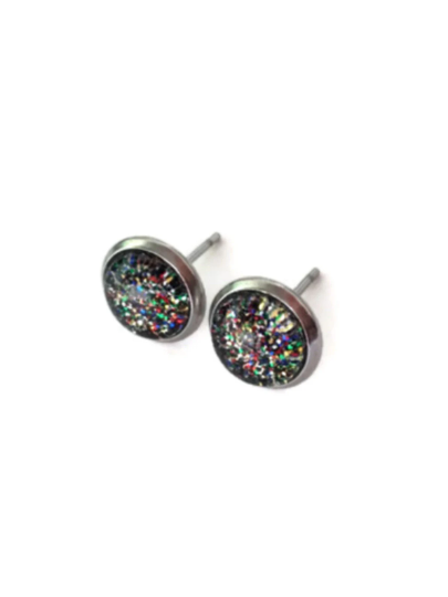 Kids Colorful Glitters Stud Earrings / " Leave a Little Sparkle Wherever You Go "