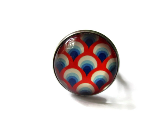 Red And Blue Boho Ring