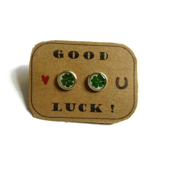 Clover Kids Stud Earrings / "Good Luck"