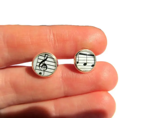 Kids Music Stud Earrings/ "Music sounds Better with You"