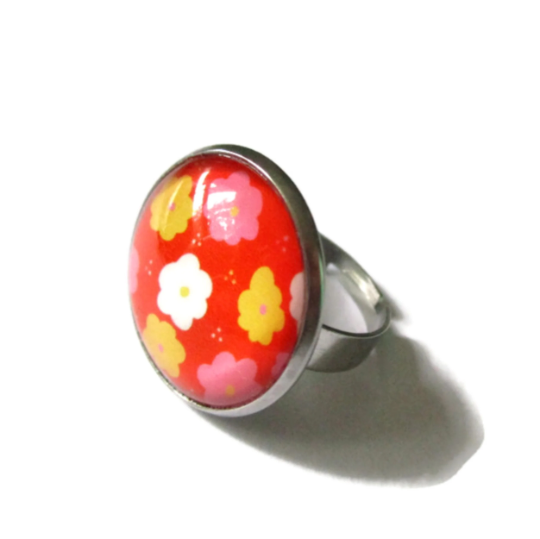 Bague Fleurs d'Eté multicolores