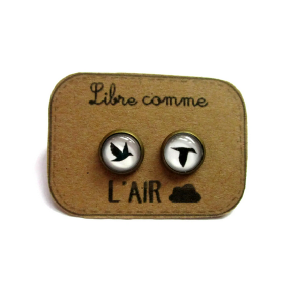 Birds Kids Stud Earrings / "Libre comme l'Air"