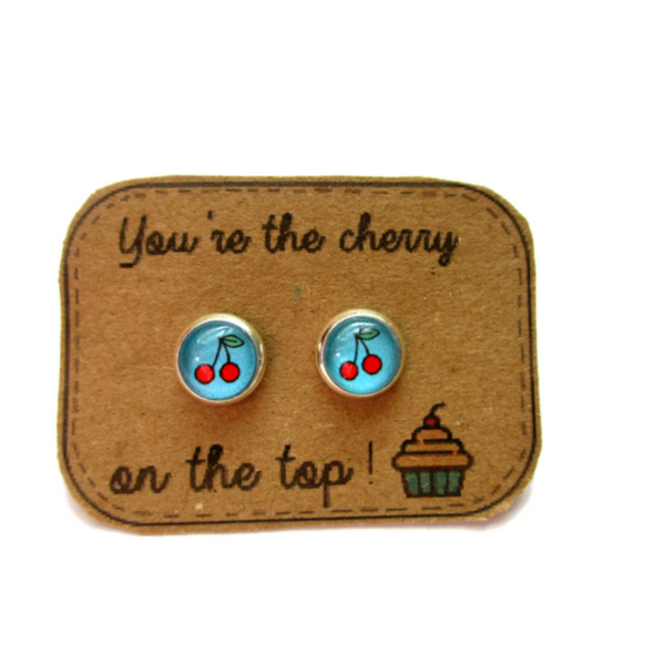 Puces d'Oreilles Enfant Cerises, "You're the cherry on the top!"