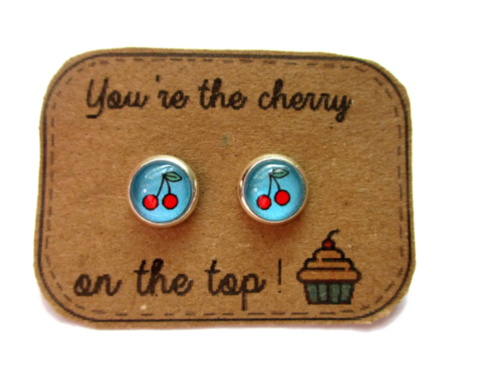 Puces d'Oreilles Enfant Cerises, "You're the cherry on the top!"